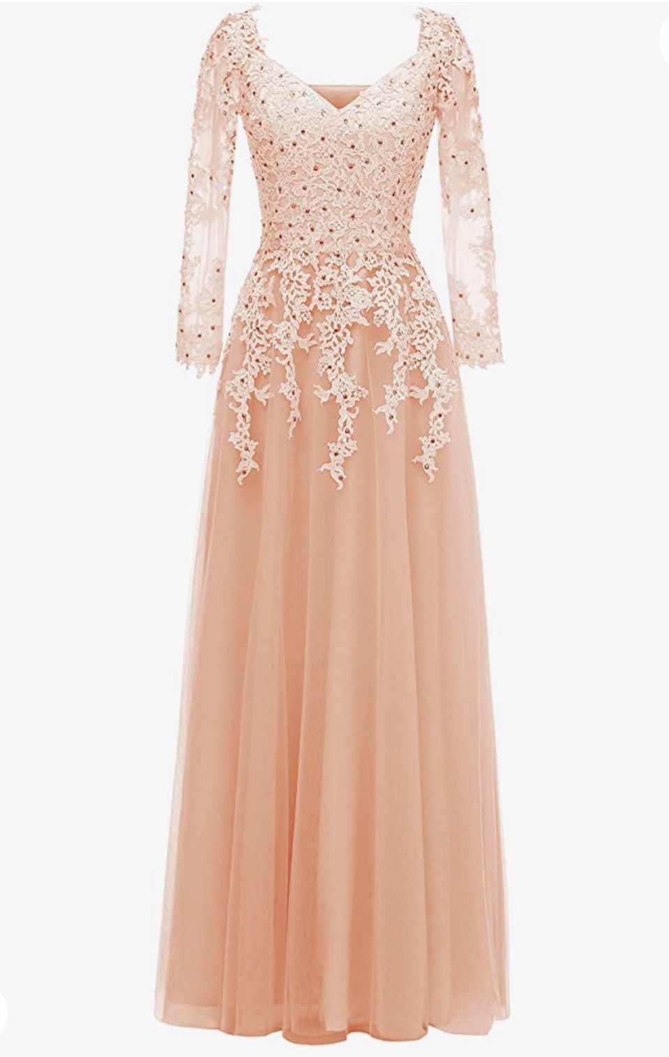 Plus Size 18 Prom Long Sleeve Sheer Pink Mermaid Dress on Queenly