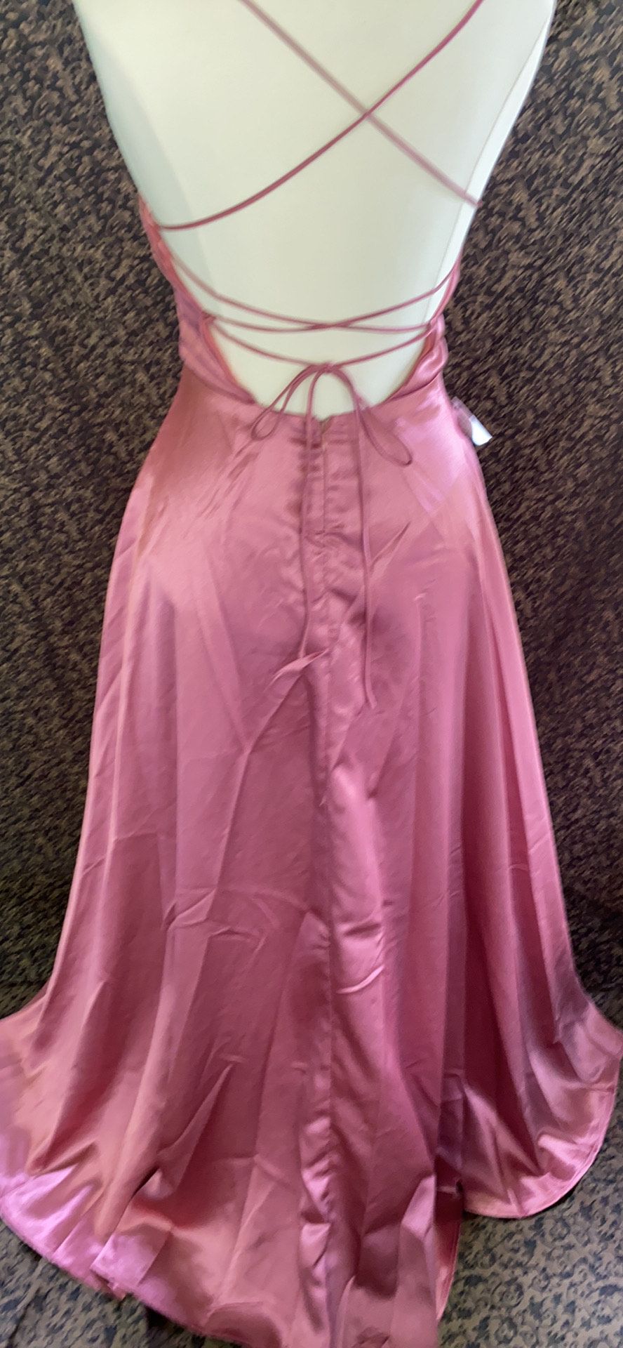 Akira Size 12 Prom Satin Pink A-line Dress on Queenly