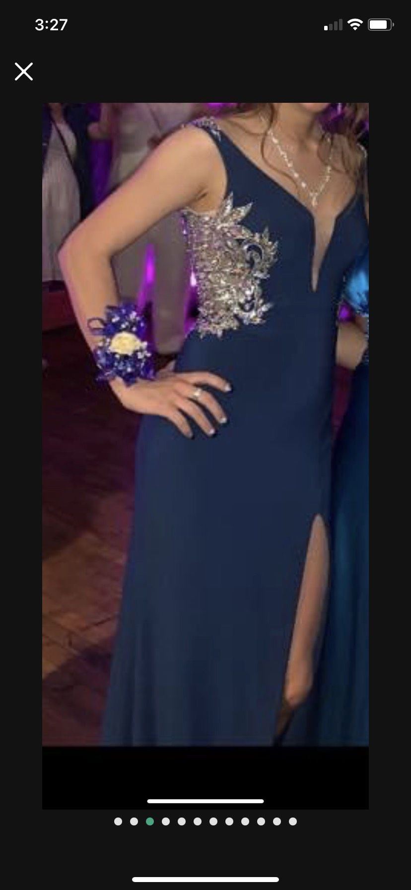 Size 0 Prom Plunge Navy Blue Mermaid Dress on Queenly