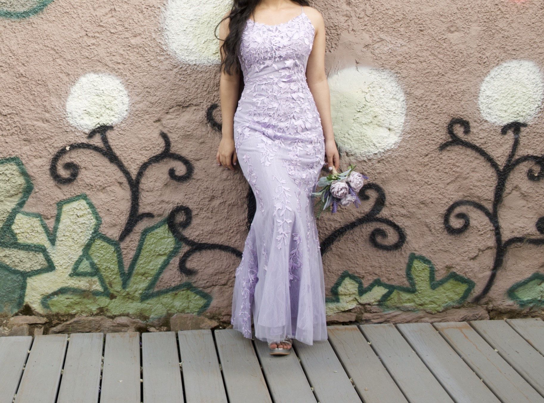 Sherri Hill Size 2 Prom Floral Light Purple Mermaid Dress on Queenly