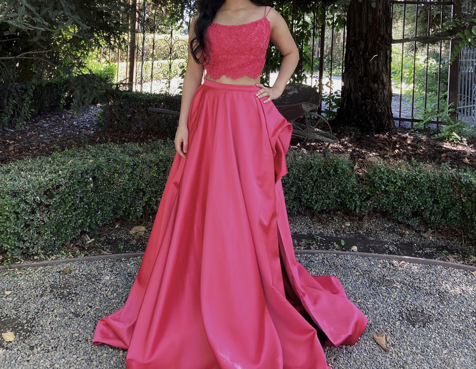 Sherri Hill Size 2 Prom Lace Hot Pink Ball Gown on Queenly