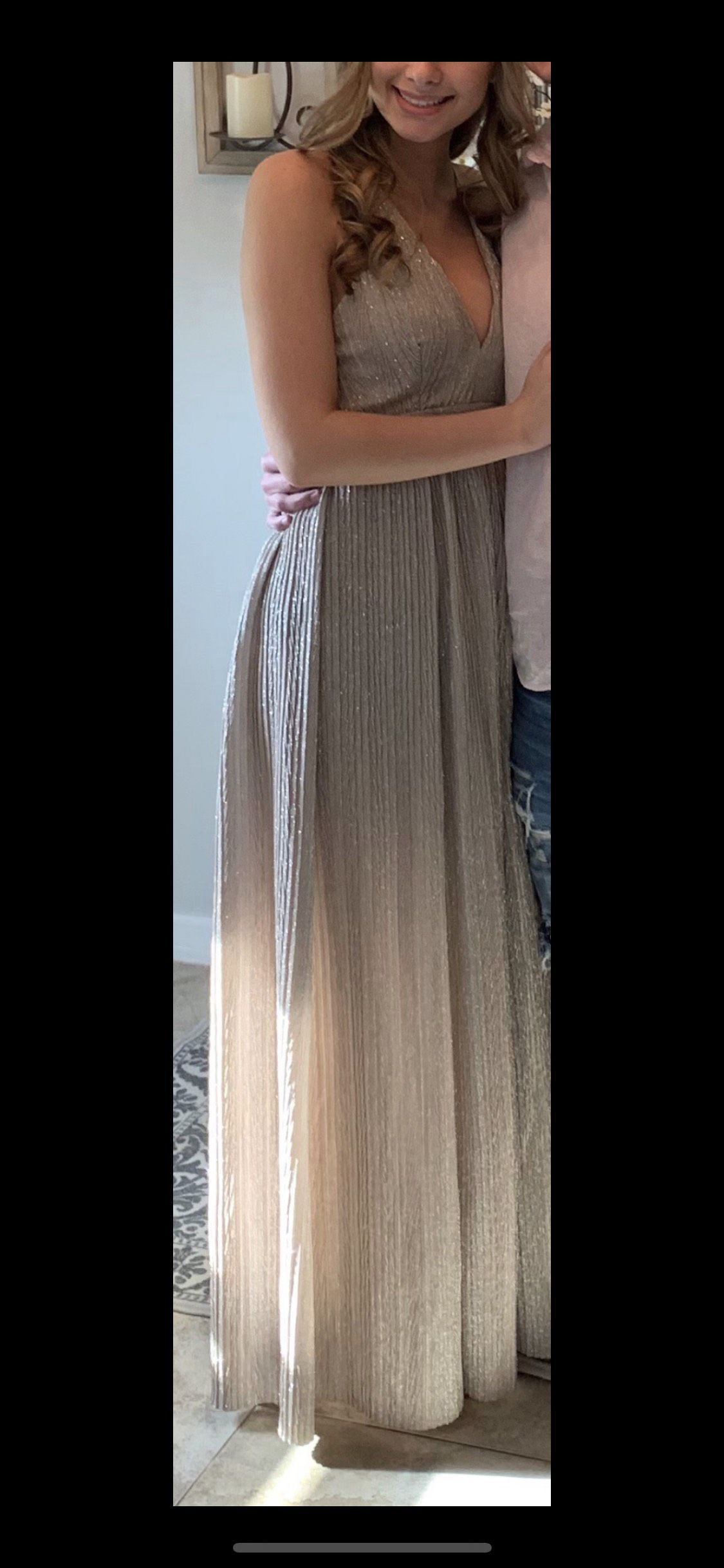 Gold Size 4 Straight Dress on Queenly