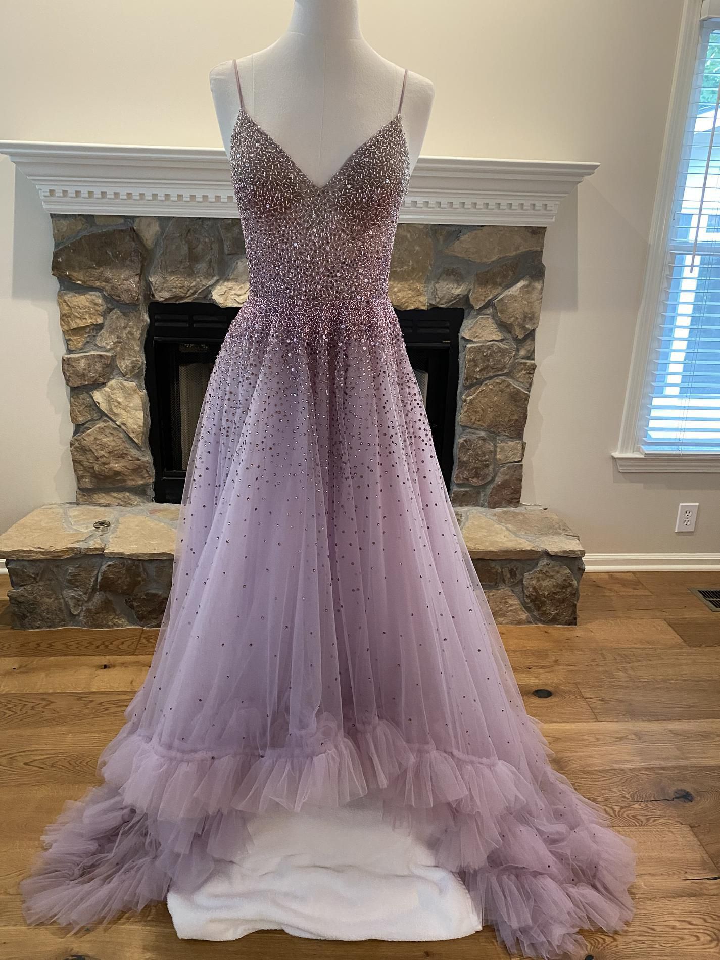 Mac Duggal Size 4 Prom Sequined Light Purple Ball Gown on Queenly