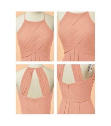 AlicePub Plus Size 16 Bridesmaid Halter Orange A-line Dress on Queenly