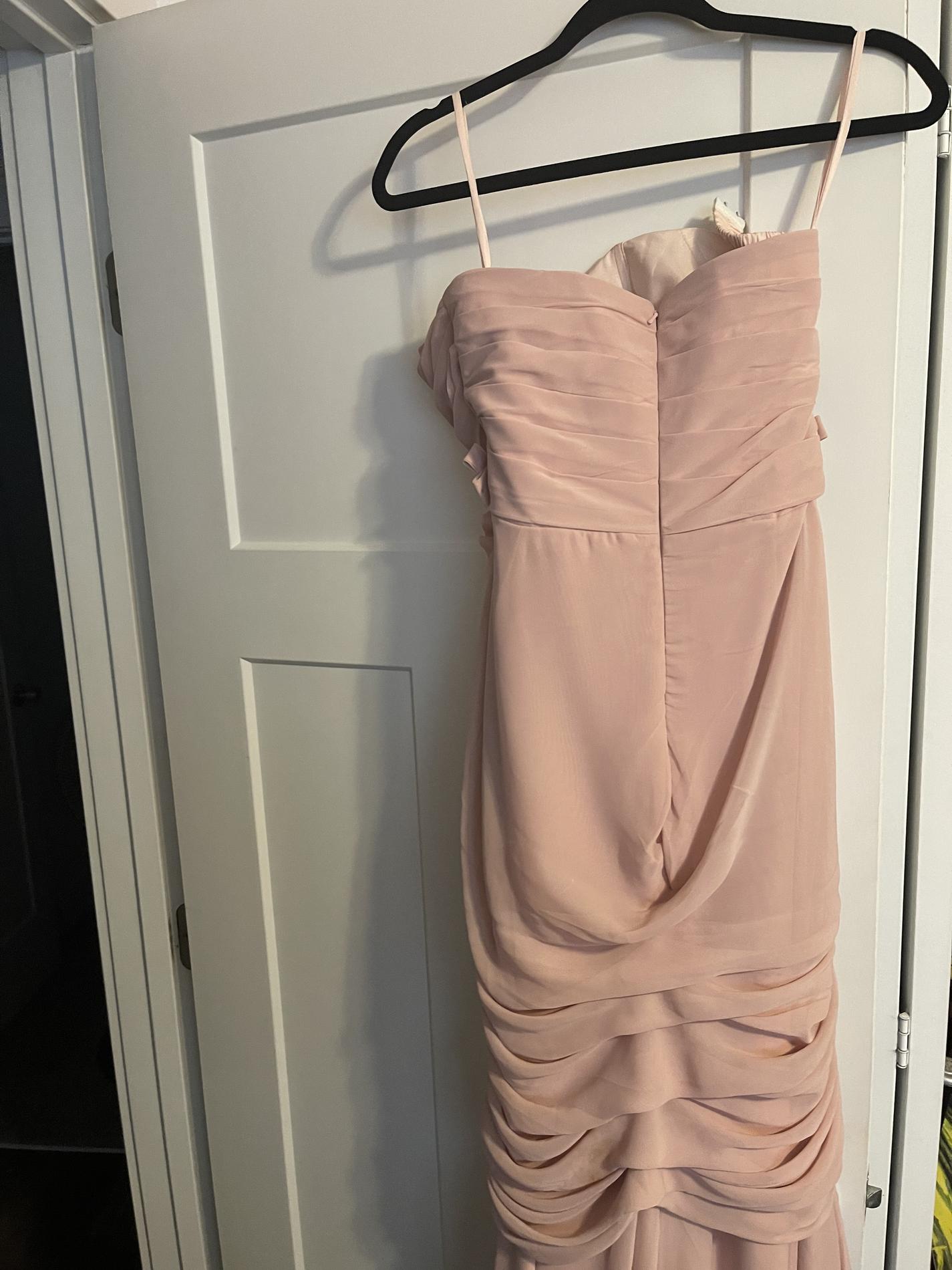Size 4 Bridesmaid Strapless Light Pink A-line Dress on Queenly