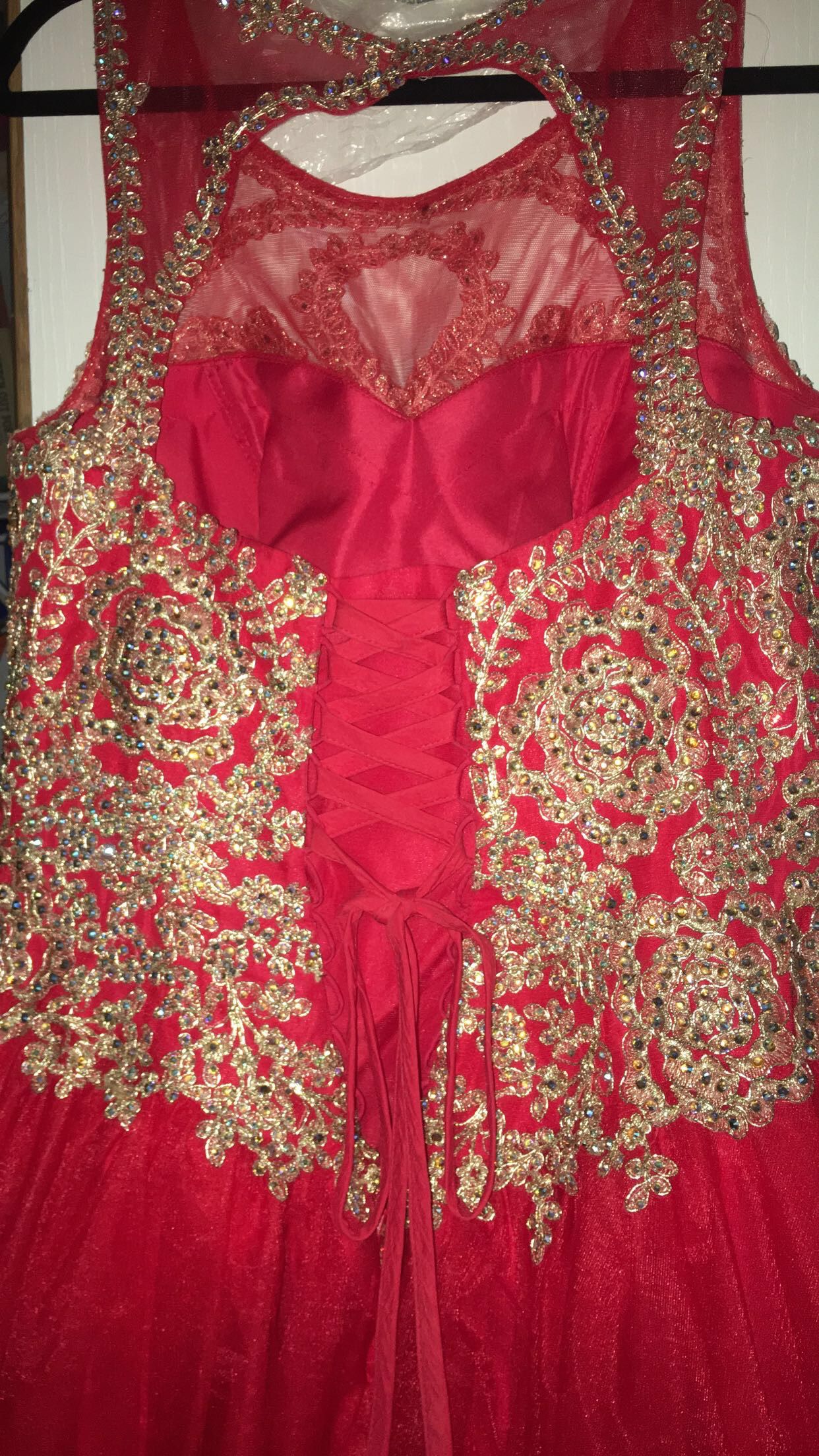 Anny Lee Plus Size 18 Red Ball Gown on Queenly