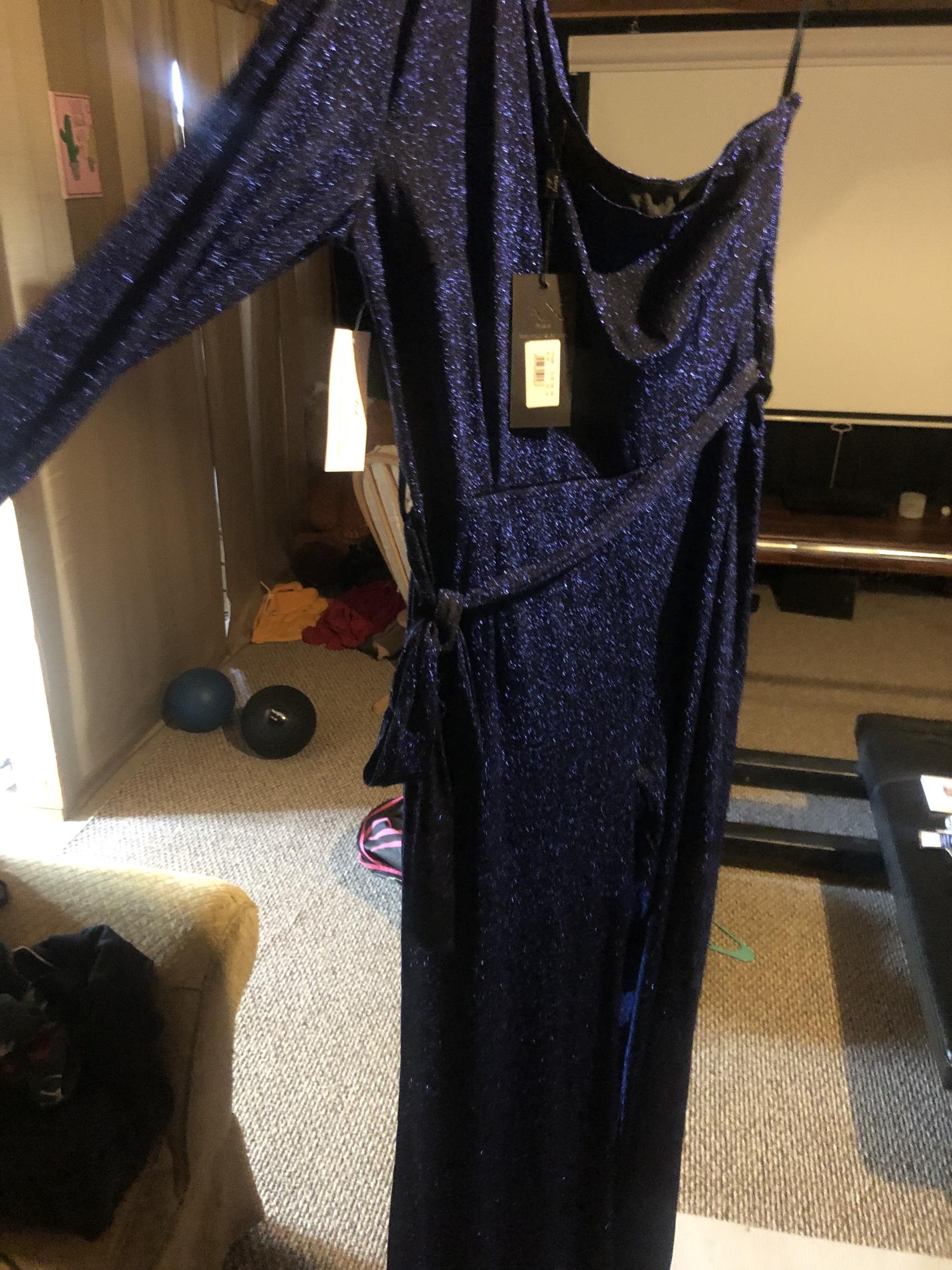 XXXPARIS Size 12 Pageant Interview Navy Blue Formal Jumpsuit on Queenly