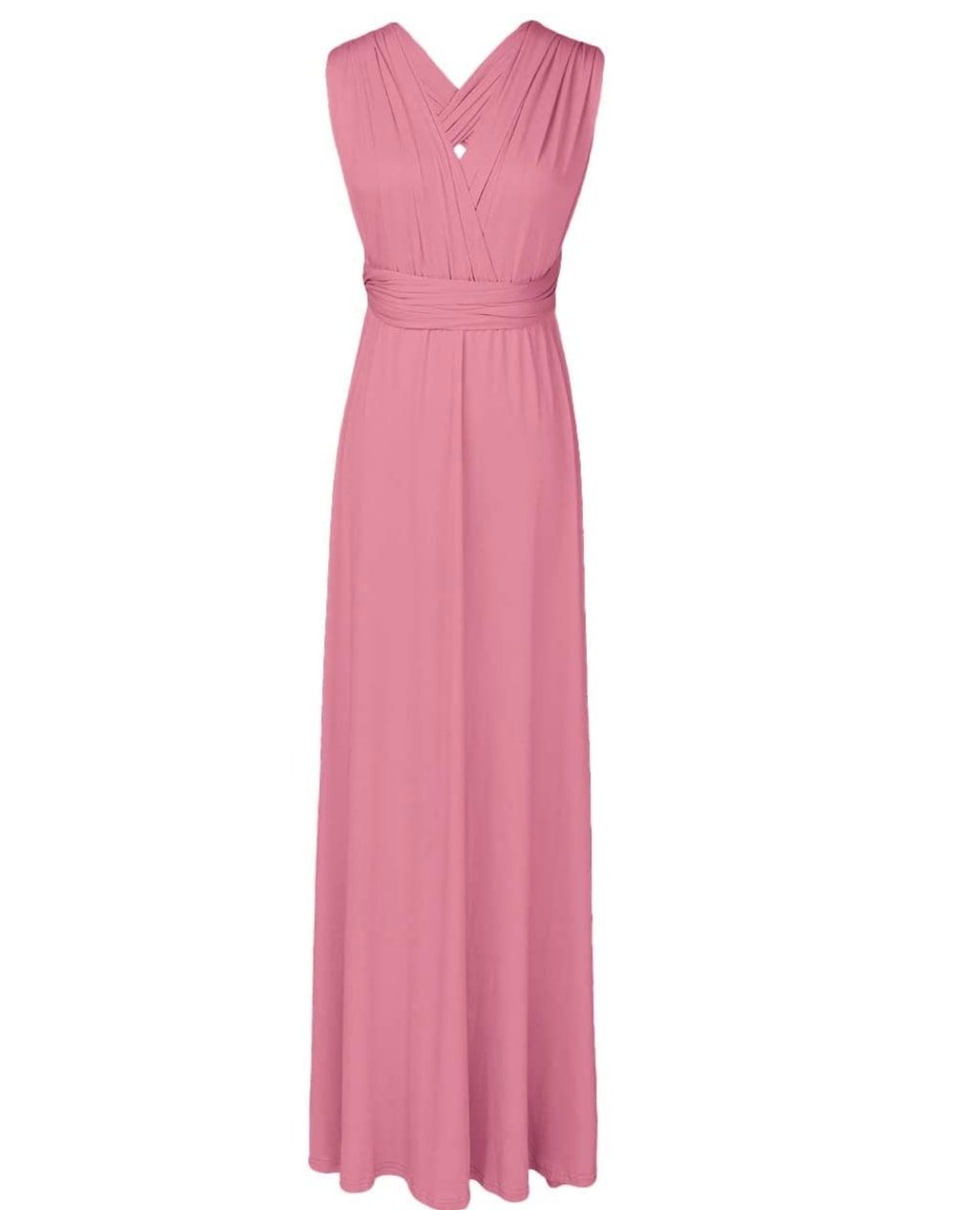 Style B073CGBPLG IWEMEK Size 10 Bridesmaid Coral Floor Length Maxi on Queenly