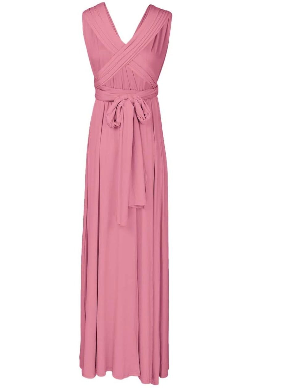 Style B073CGBPLG IWEMEK Size 8 Bridesmaid Pink Floor Length Maxi on Queenly