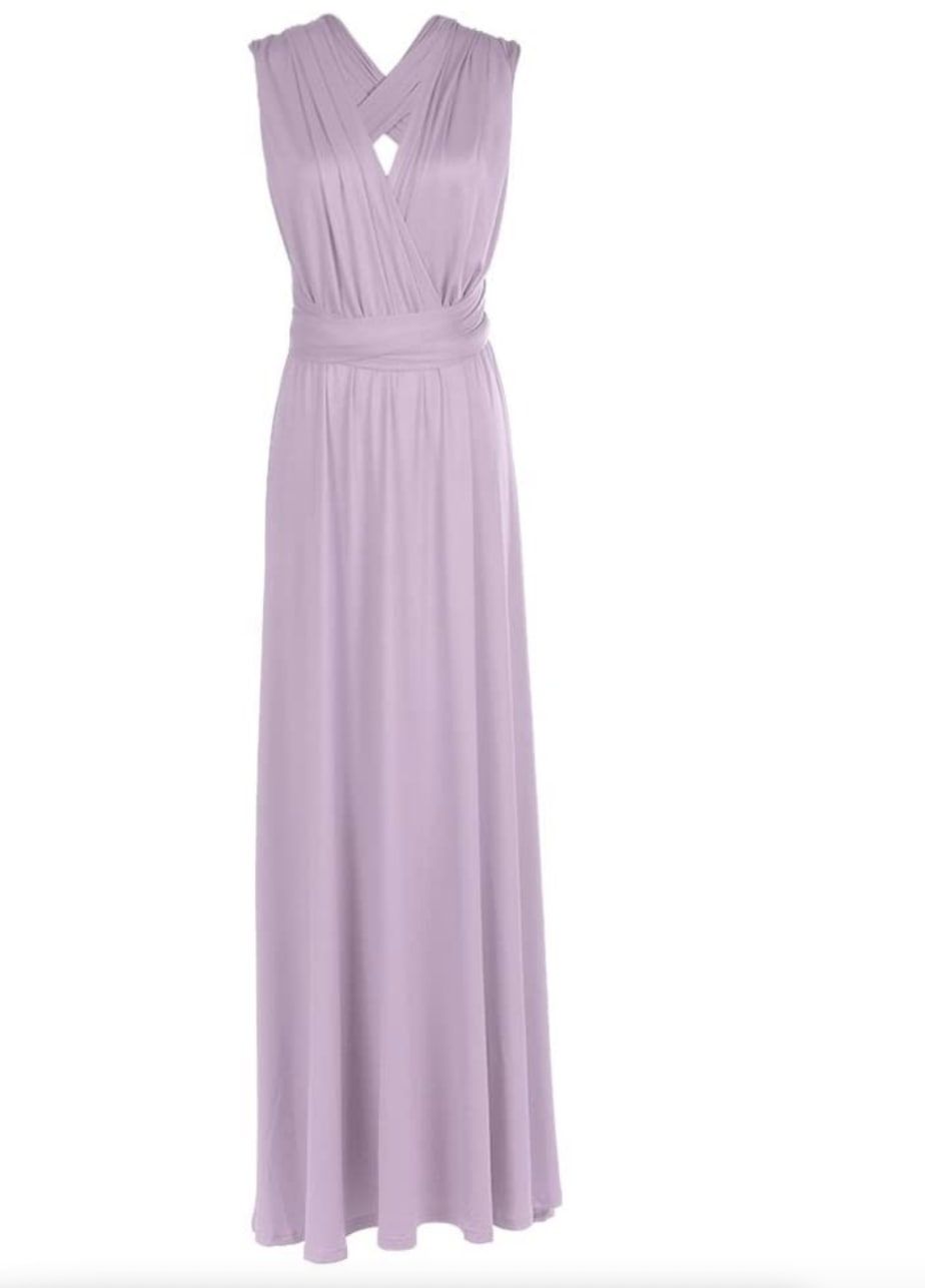 Style B073CGBPLG IWEMEK Size 10 Bridesmaid Purple Floor Length Maxi on Queenly