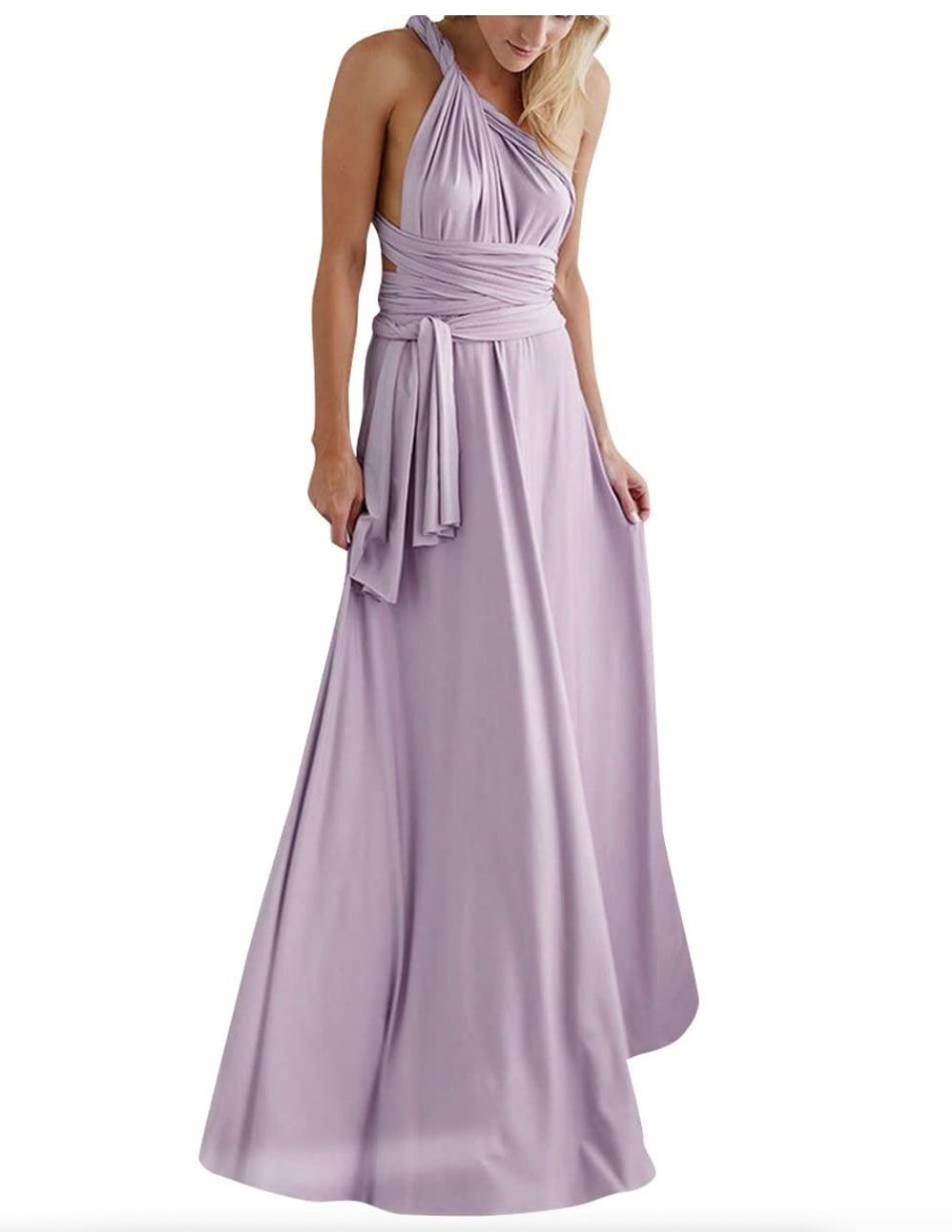 Style B073CGBPLG IWEMEK Size 4 Bridesmaid Purple Floor Length Maxi on Queenly