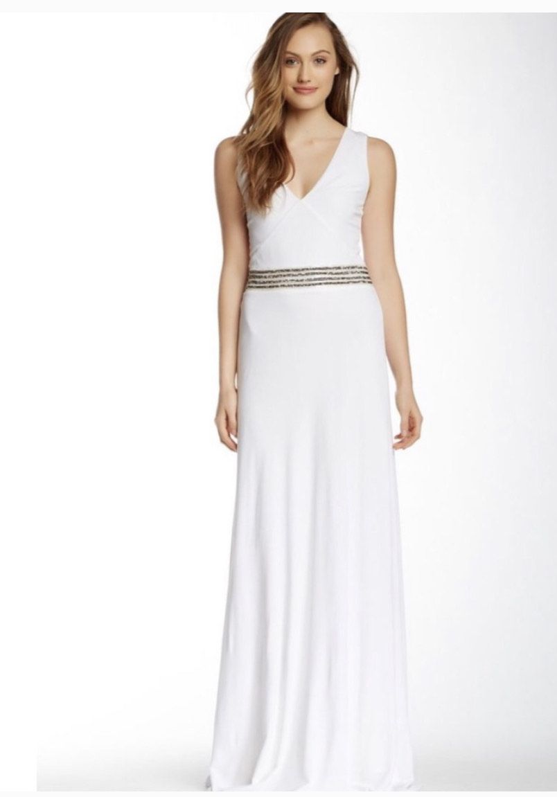 Tory Burch Size 4 Wedding White Floor Length Maxi on Queenly