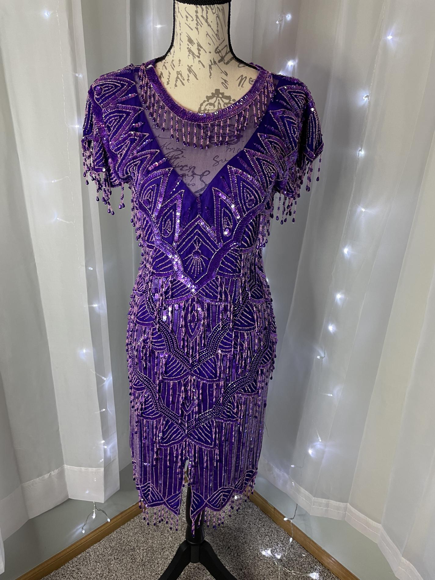 Size 4 Nightclub Sheer Purple Cocktail Dress on Queenly