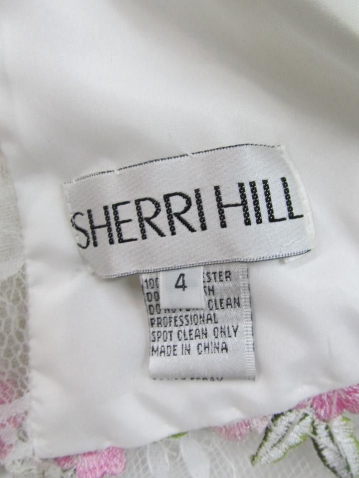 Style 50478 Sherri Hill Size 4 Prom Lace White Cocktail Dress on Queenly