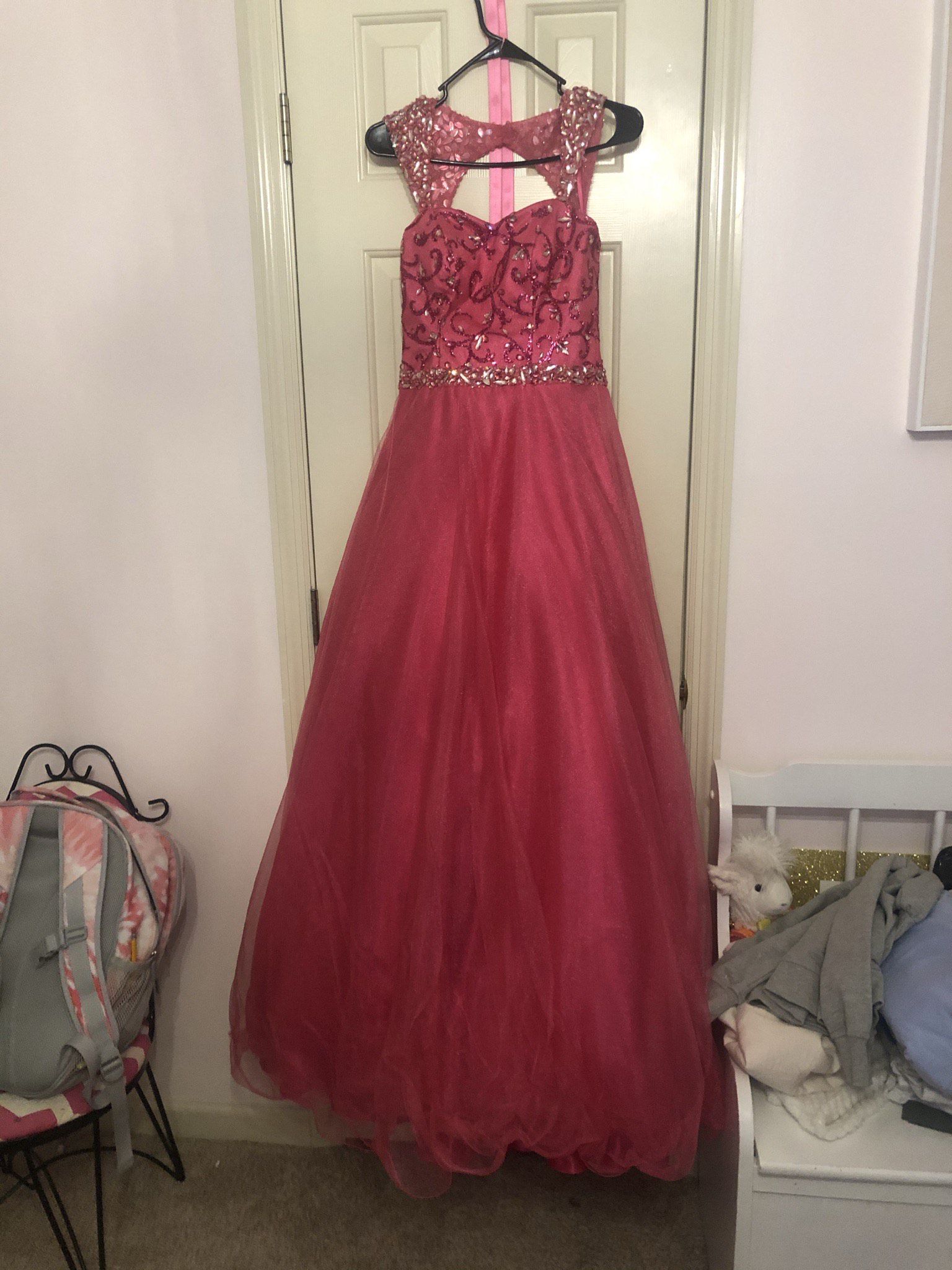 Size 2 Pageant Hot Pink Ball Gown on Queenly