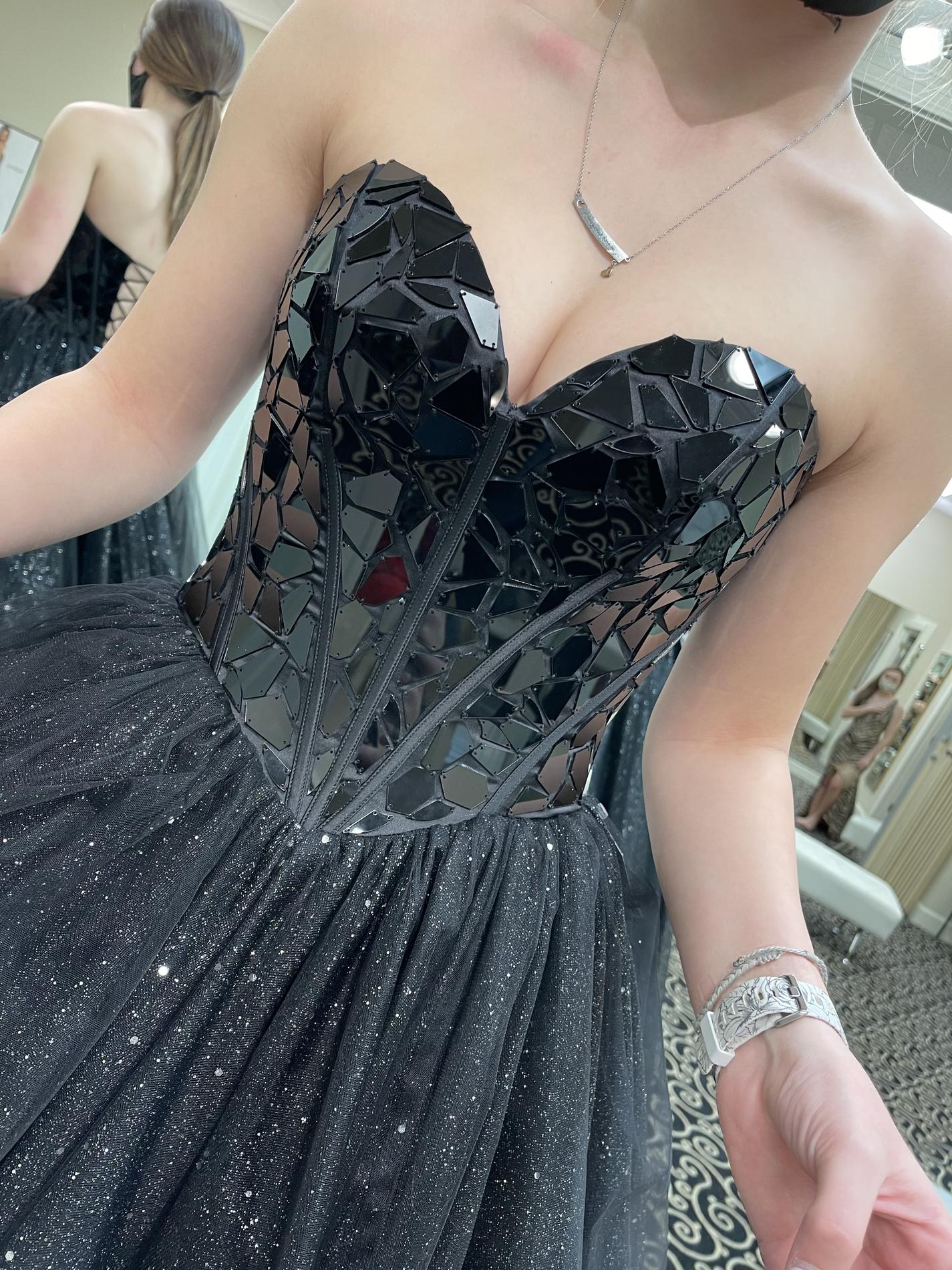 Size 2 Prom Strapless Black Ball Gown on Queenly