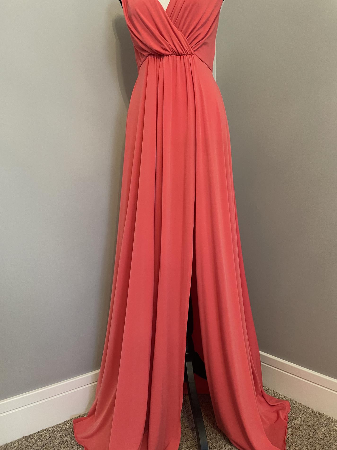 Unknown Size 2 Bridesmaid Plunge Red A-line Dress on Queenly