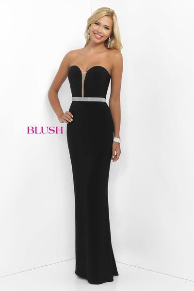 Style 11010 Blush Prom Size 8 Prom Strapless Sequined Black Floor Length Maxi on Queenly