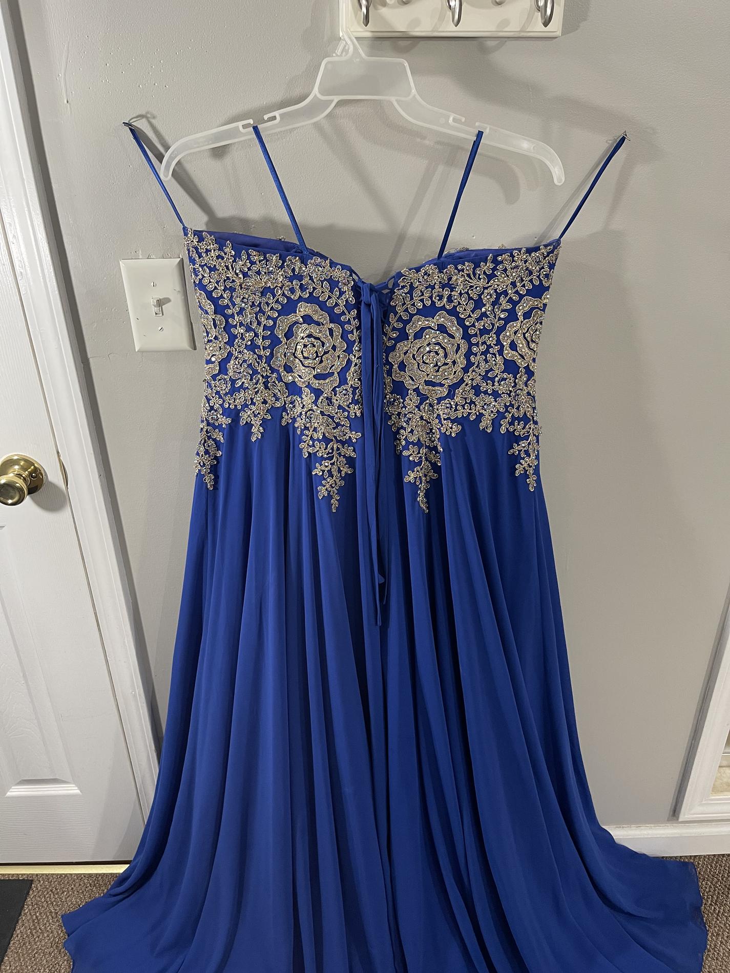 Plus Size 20 Prom Strapless Blue Floor Length Maxi on Queenly