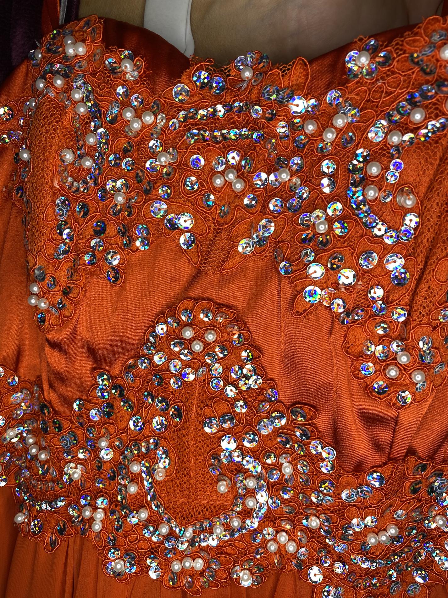 Nox Anabel Orange Size 8 70 Off Silk Tulle Side slit Dress on Queenly