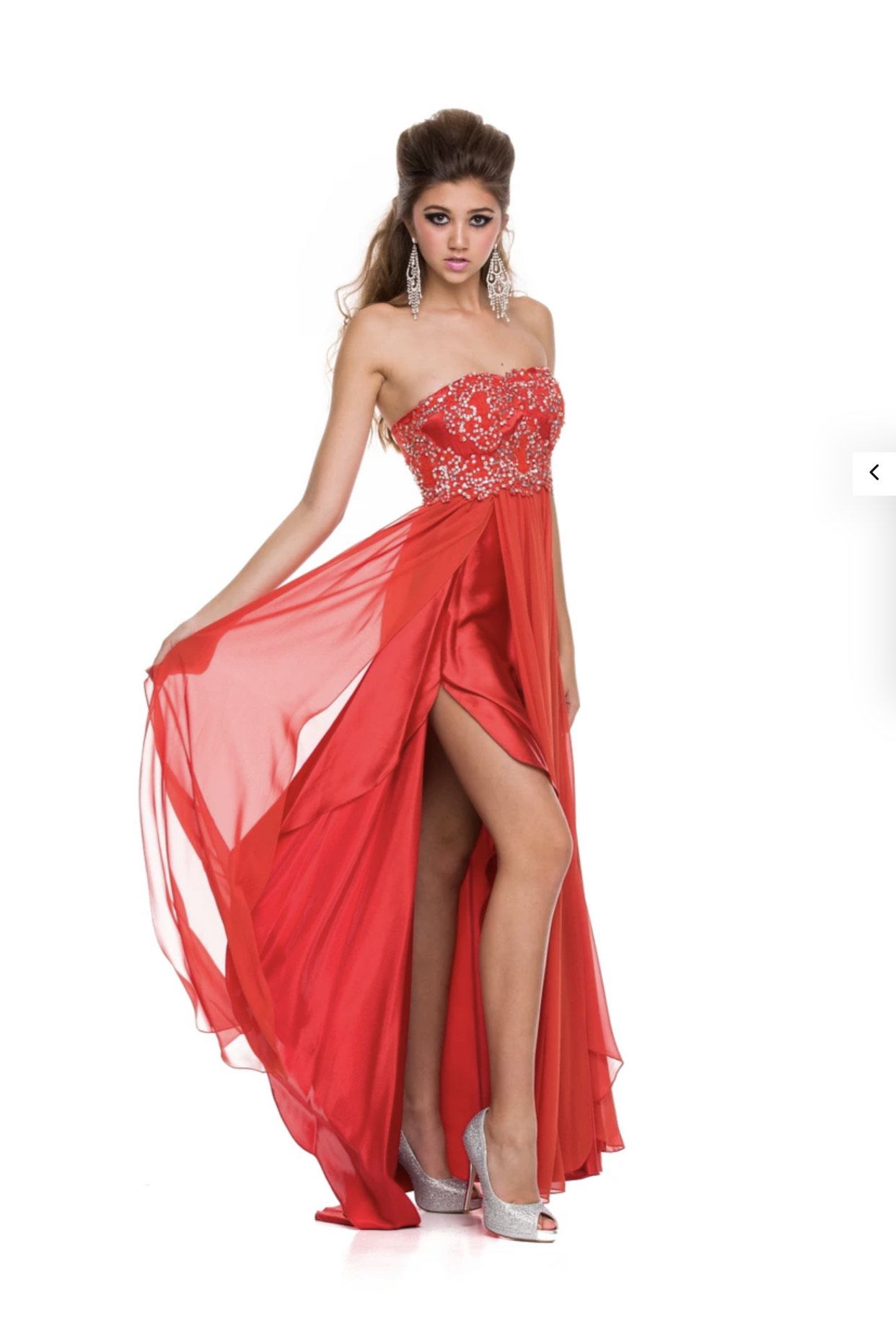 Nox Anabel Orange Size 8 70 Off Silk Tulle Side slit Dress on Queenly