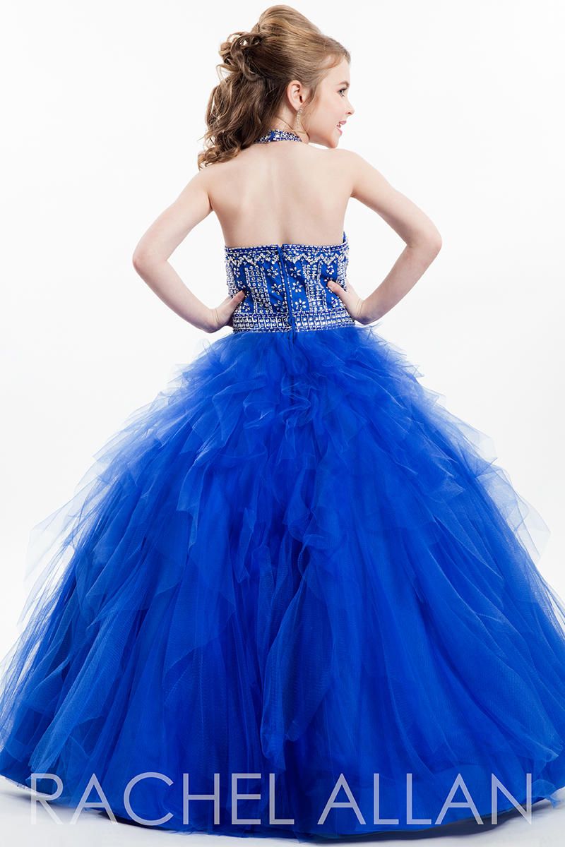 Style 1632 Rachel Allan Girls Size 10 Royal Blue Ball Gown on Queenly
