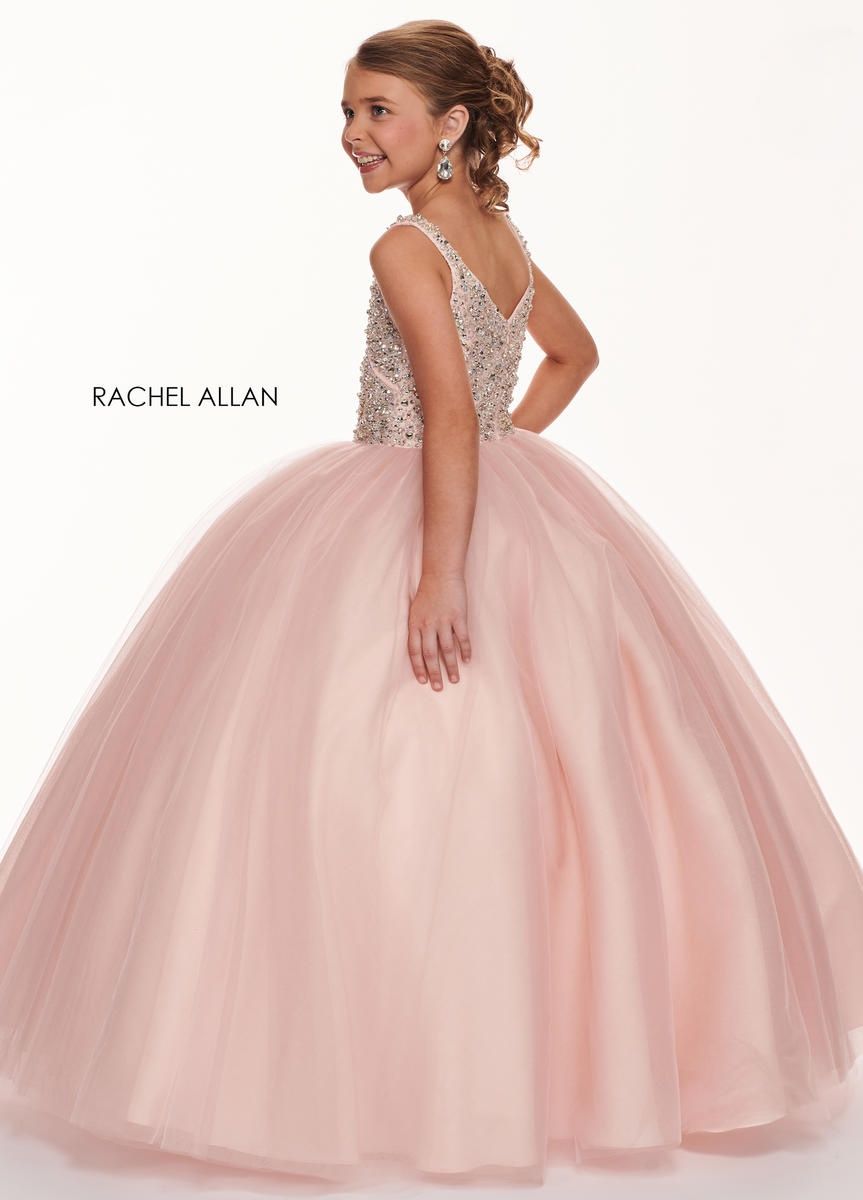 Style 1728 Rachel Allan Girls Size 6 Light Pink Ball Gown on Queenly