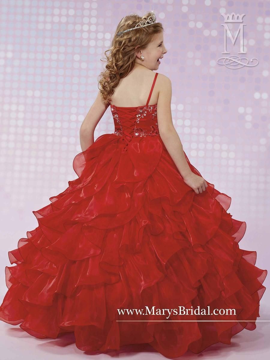 Style FP167 Mary's Girls Size 8 Red Ball Gown on Queenly