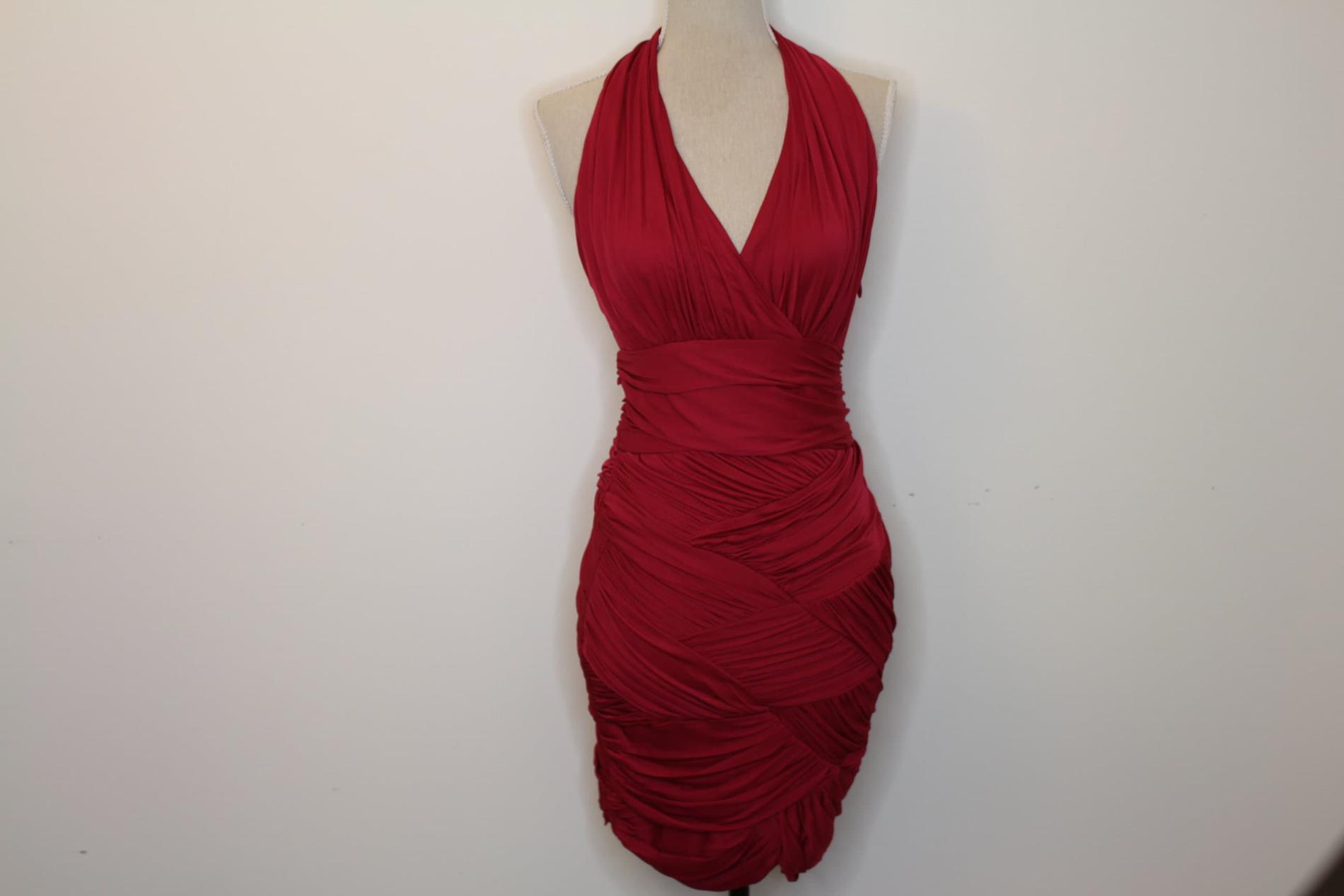 Halston Heritage Size 4 Homecoming Halter Red Cocktail Dress on Queenly