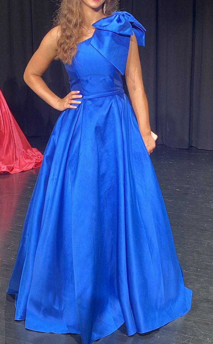 Jovani Size 2 Prom One Shoulder Royal Blue Ball Gown on Queenly