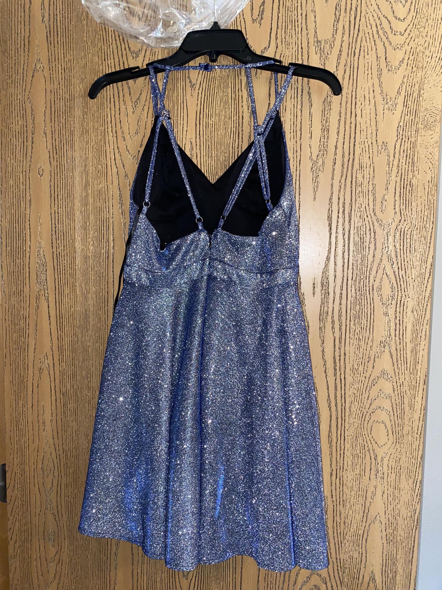 Size 8 Homecoming Blue A-line Dress on Queenly