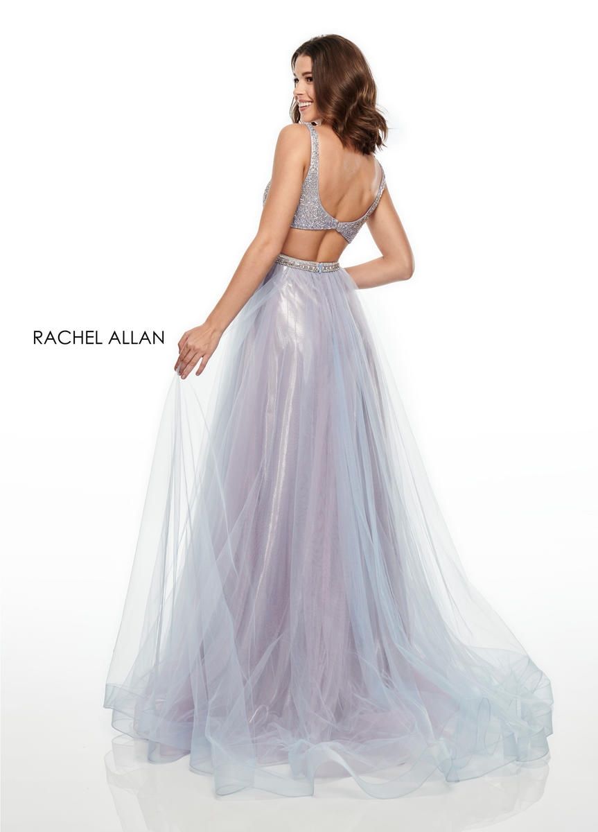 Style 7015 Rachel Allan Size 4 Prom Light Blue Ball Gown on Queenly