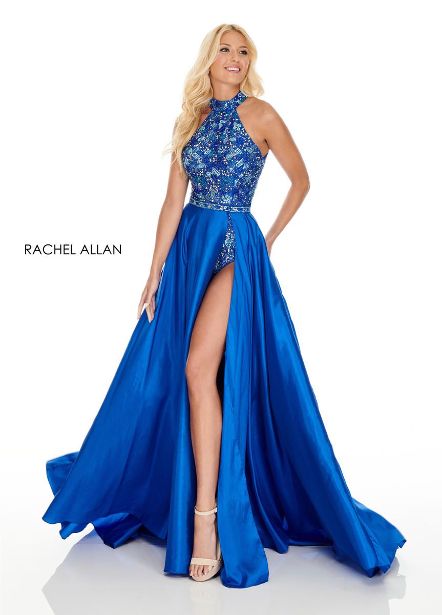 Style 7135 Rachel Allan Royal Blue Size 4 Pageant Tall Height Jumpsuit Dress on Queenly