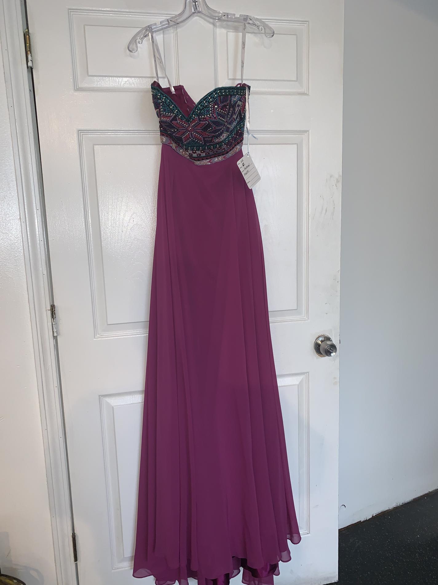 Size 0 Prom Strapless Purple Ball Gown on Queenly