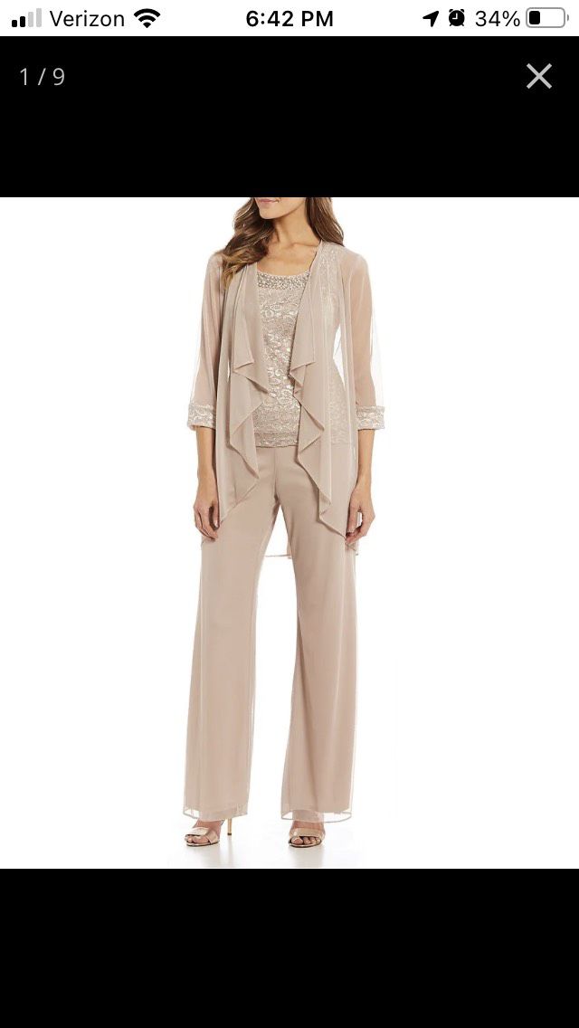 Size 14 Wedding Guest Nude Formal Jumpsuit on Queenly