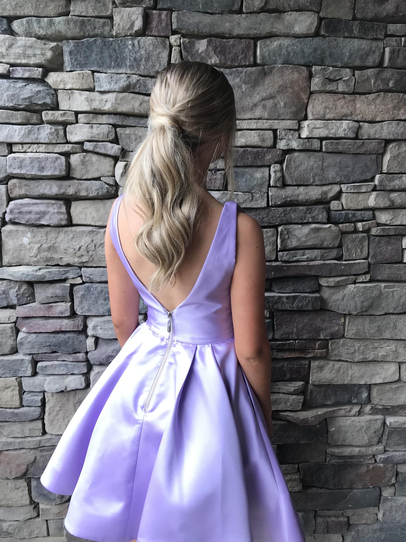 Sherri Hill Pink Size 0 Lavender Homecoming Pockets A-line Dress on Queenly