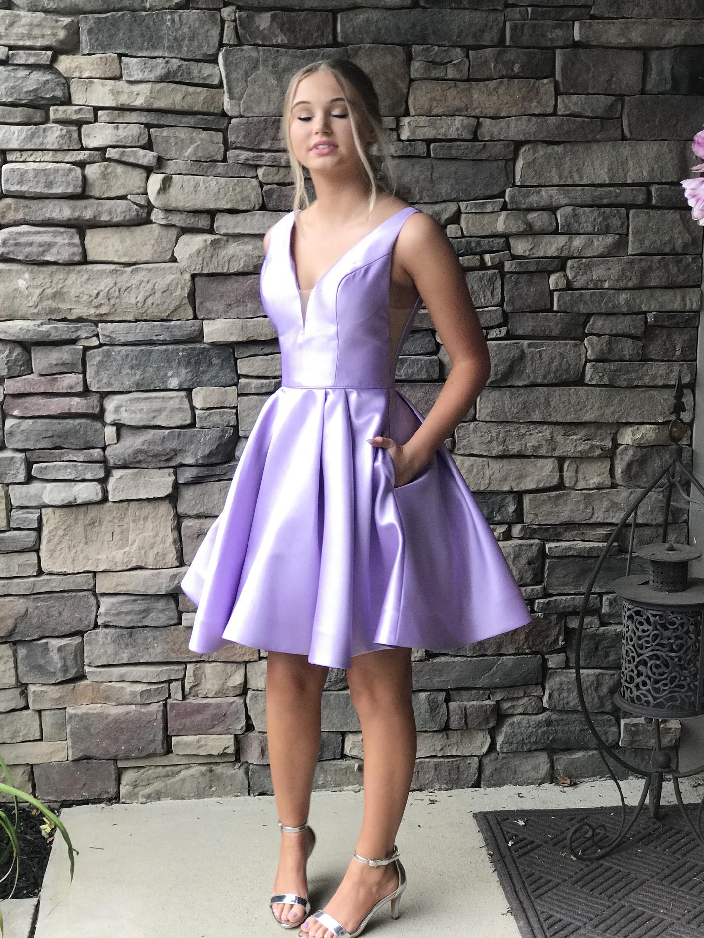 Sherri Hill Pink Size 0 Lavender Homecoming Pockets A-line Dress on Queenly