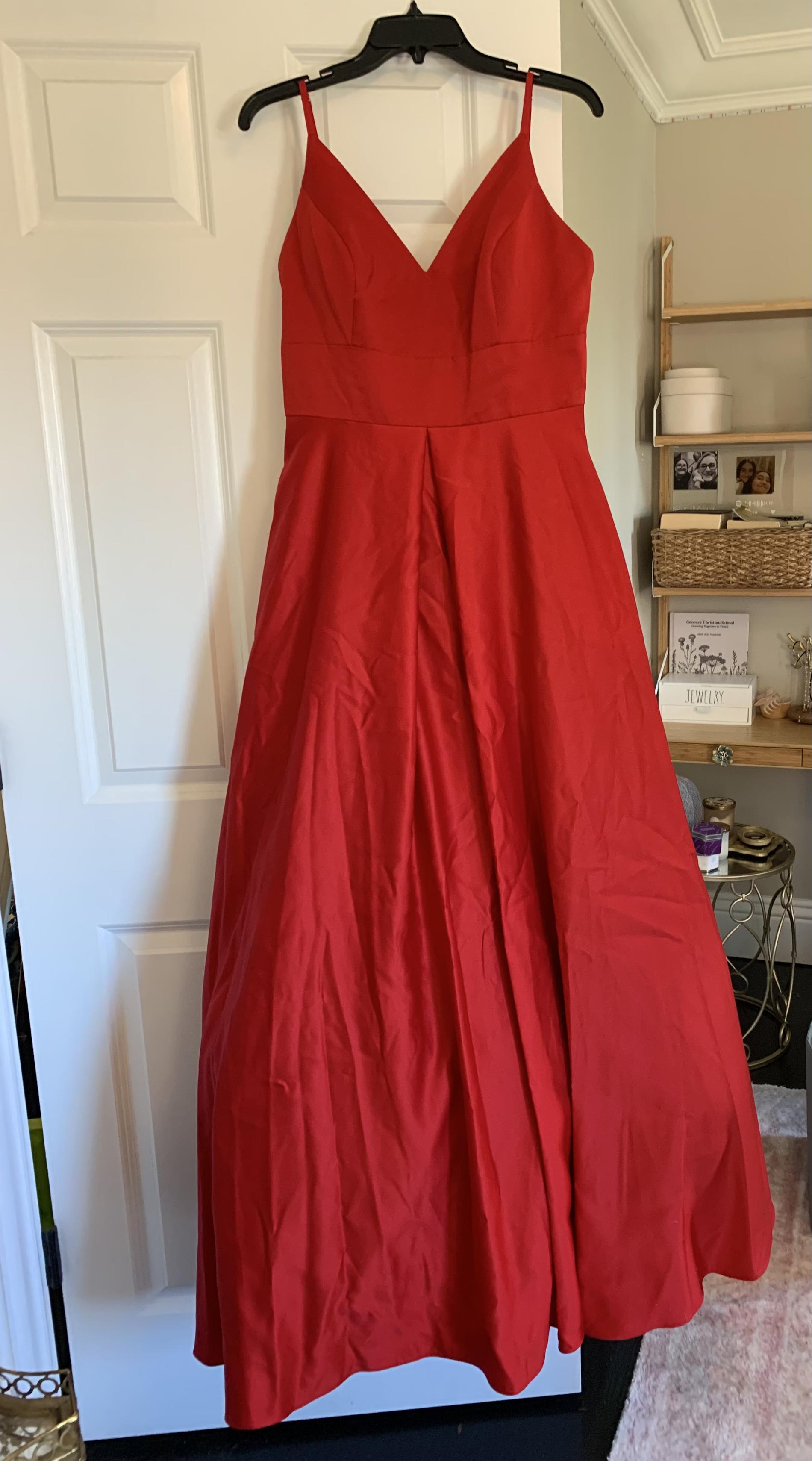 Camille La Vie Size 14 Prom Red A-line Dress on Queenly