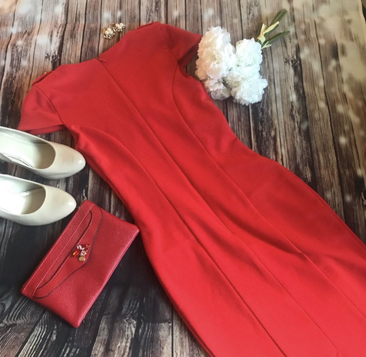 Size 2 Pageant Interview Cap Sleeve Red Floor Length Maxi on Queenly