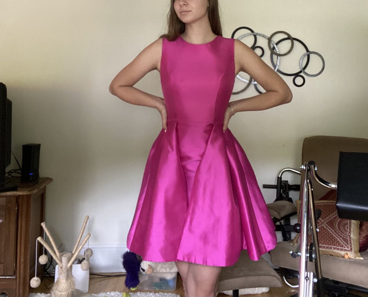 Ashley Lauren Size 0 Homecoming Satin Hot Pink Cocktail Dress on Queenly