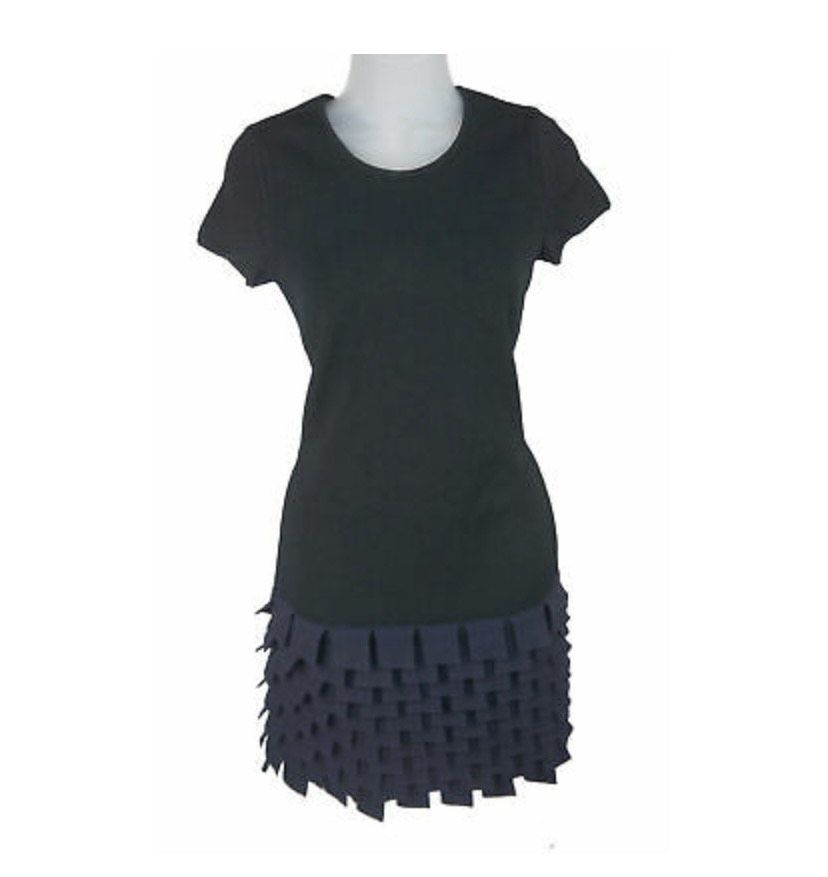 Chanel Size 4 Pageant Interview Cap Sleeve Navy Black Cocktail Dress on Queenly