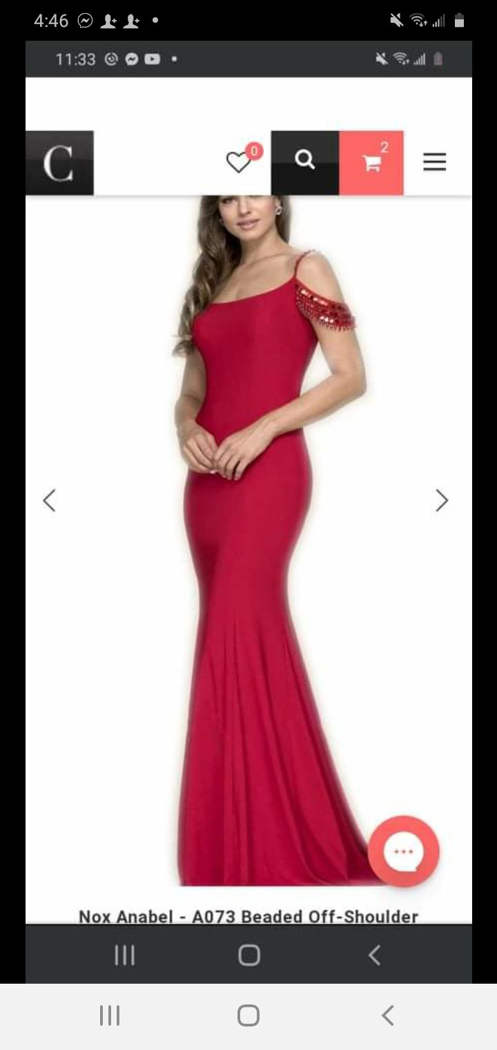 Nox Anabel Size 10 Prom Off The Shoulder Red Mermaid Dress on Queenly