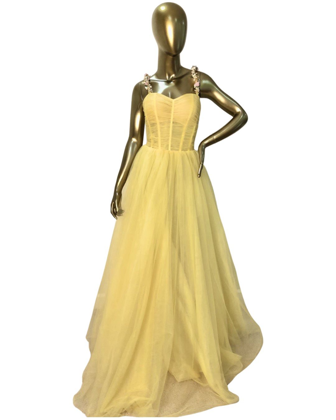 Tarik Ediz Size 10 Prom Yellow Ball Gown on Queenly