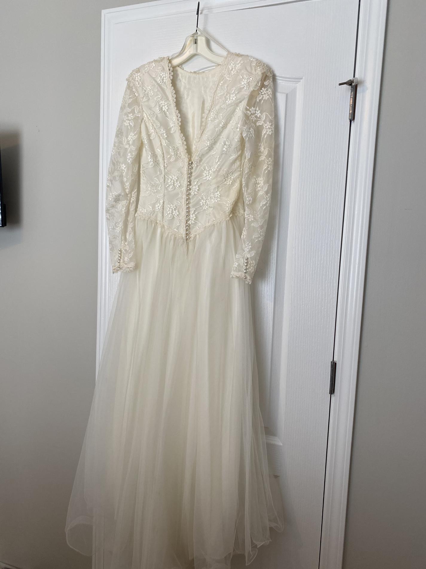 Alfred Angelo Size 8 Wedding Lace Nude Floor Length Maxi on Queenly
