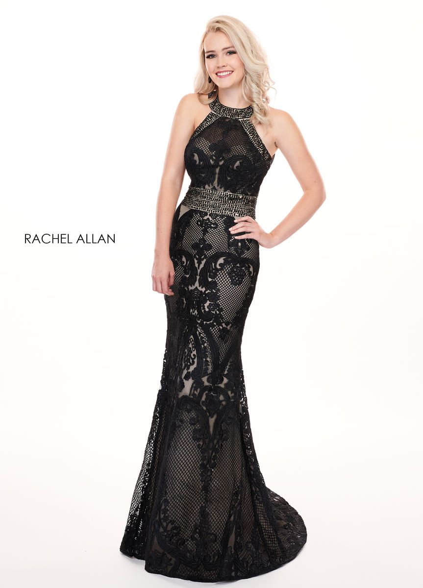 Style 6462 Rachel Allan Black Size 4 Tall Height Prom Mermaid Dress on Queenly