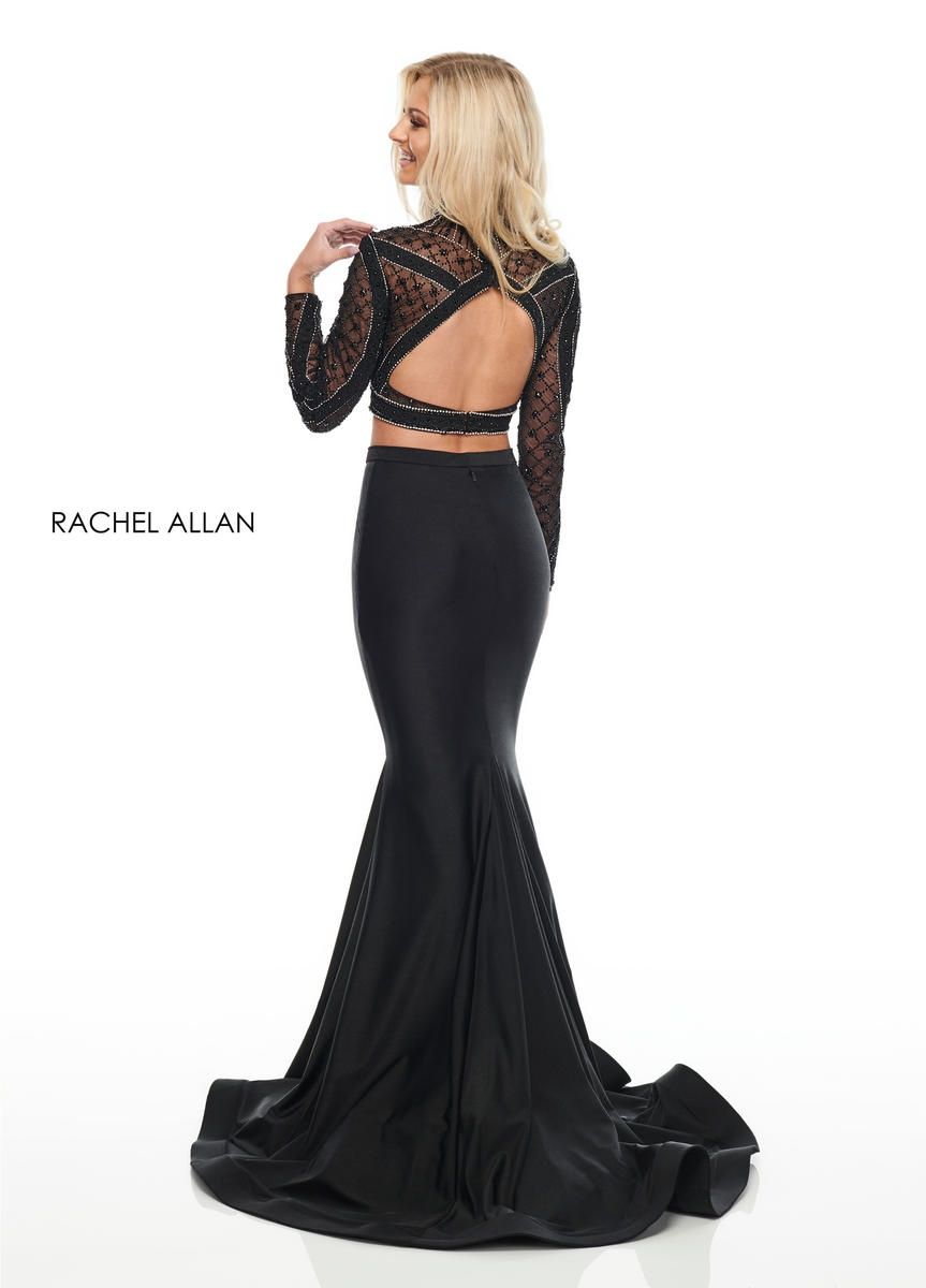 Style 7128 Rachel Allan Black Size 2 Pageant Tall Height Prom Mermaid Dress on Queenly