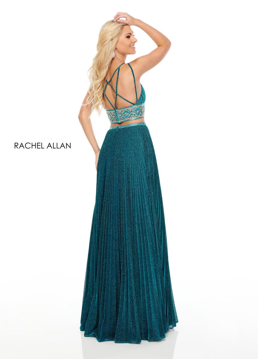 Style 7099 Rachel Allan Size 4 Prom Green A-line Dress on Queenly