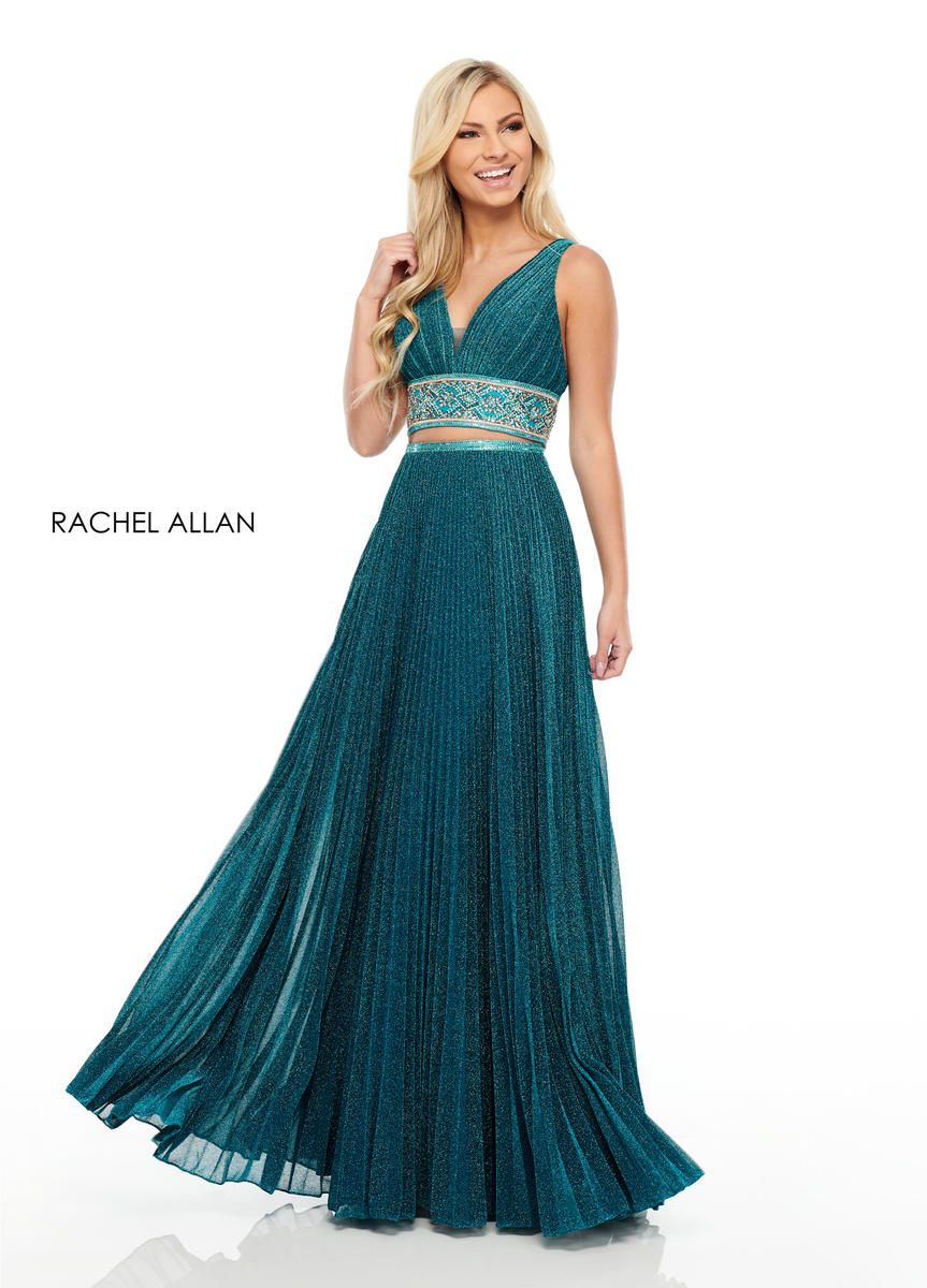 Style 7099 Rachel Allan Size 4 Prom Green A-line Dress on Queenly