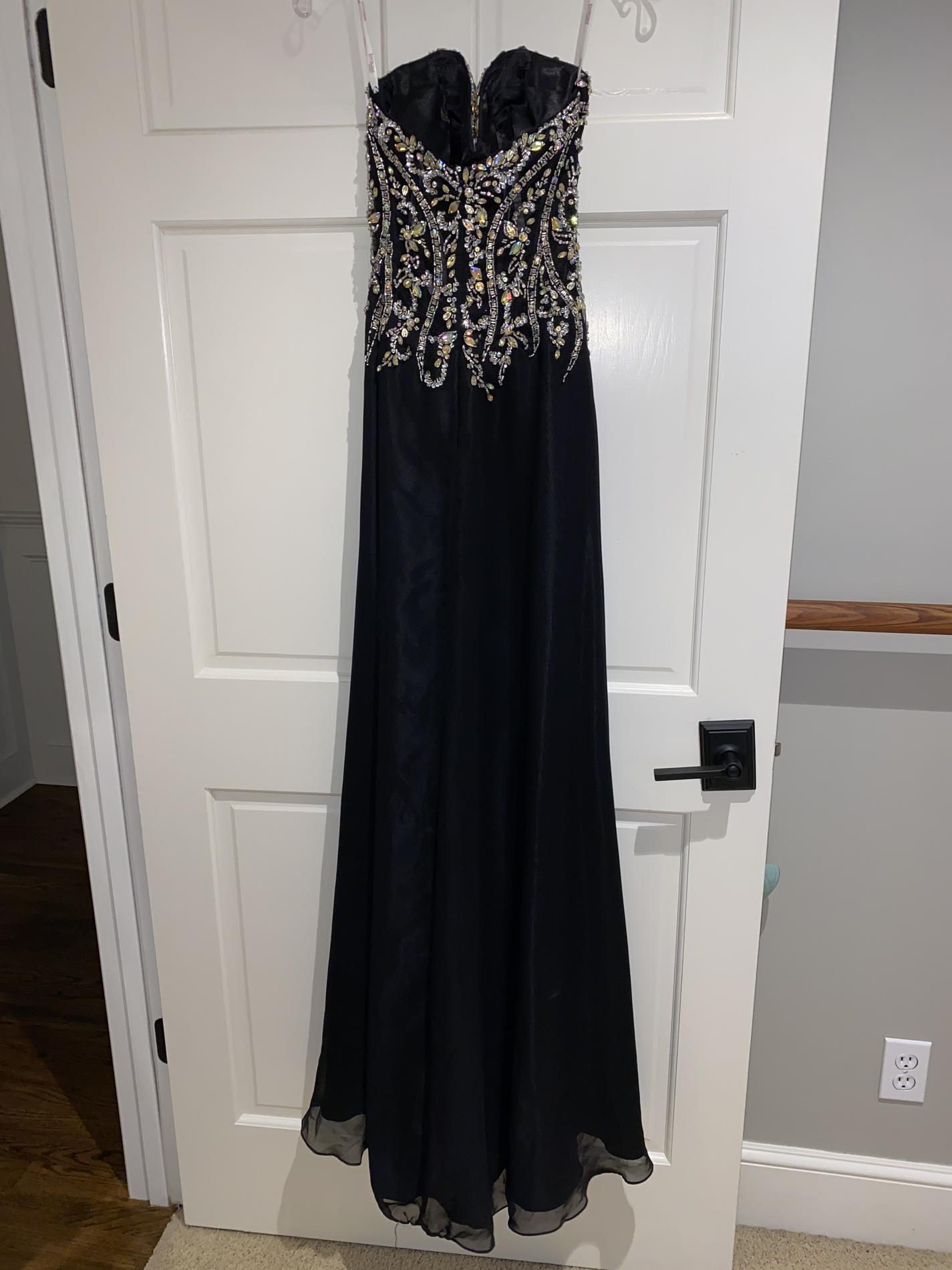 Tony Bowls Size 2 Prom Strapless Black Floor Length Maxi on Queenly
