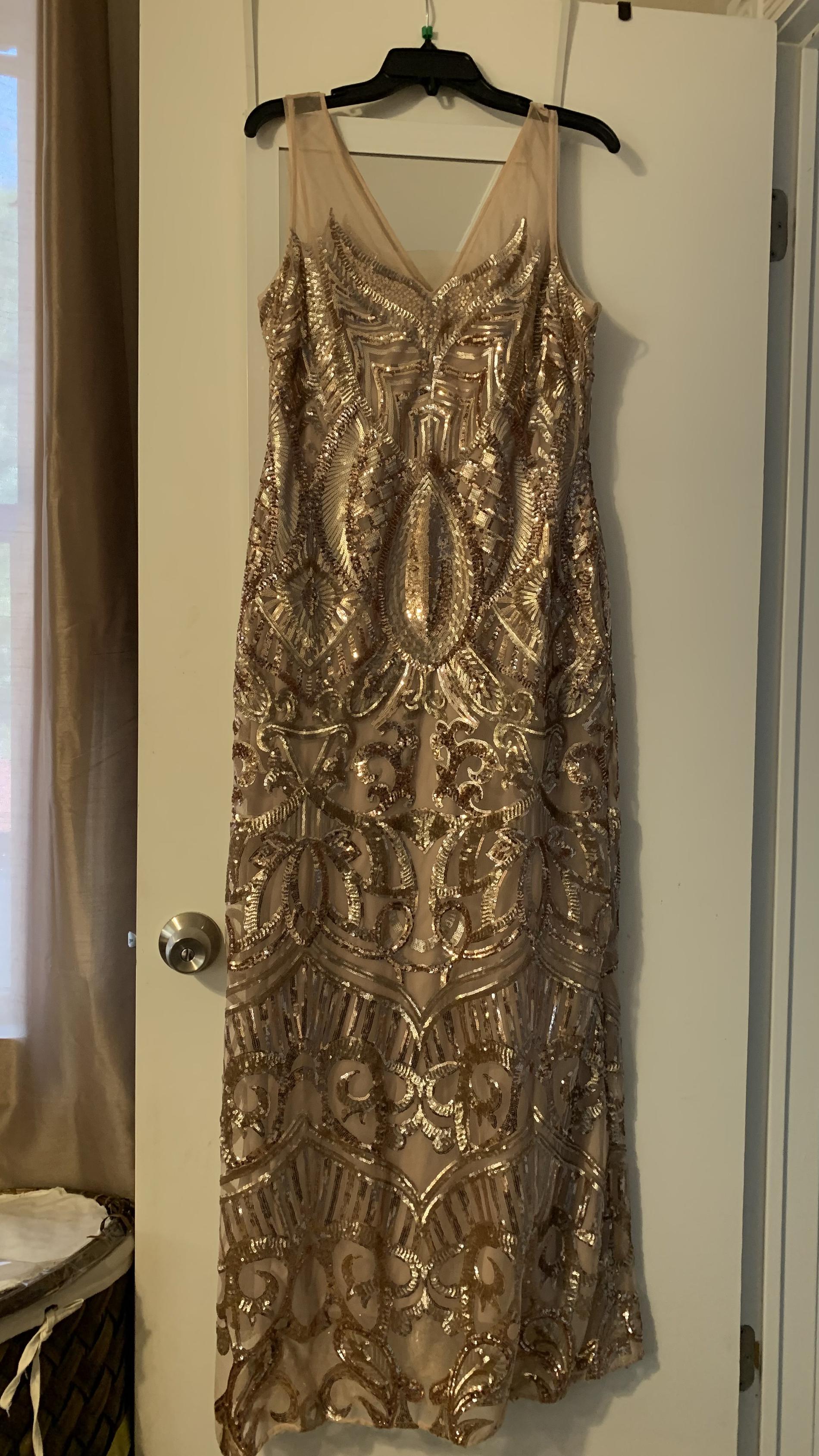 Size 12 Gold Floor Length Maxi on Queenly